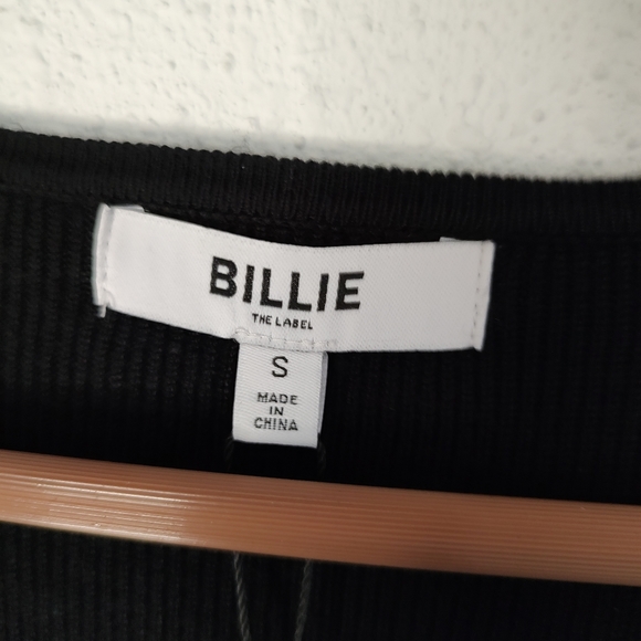 Billie the Label Sheryl Scoop Neck Stretch Black Cardigan Sweater Size Small - Picture 3 of 8